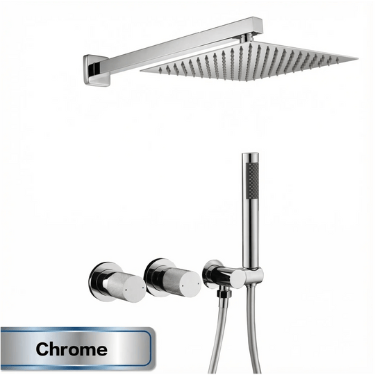 Gun Grey Wall Mounted Shower System – Brass 2 - Function Bath Mixer - 2 ways wall mounted shower kitBathroomLux