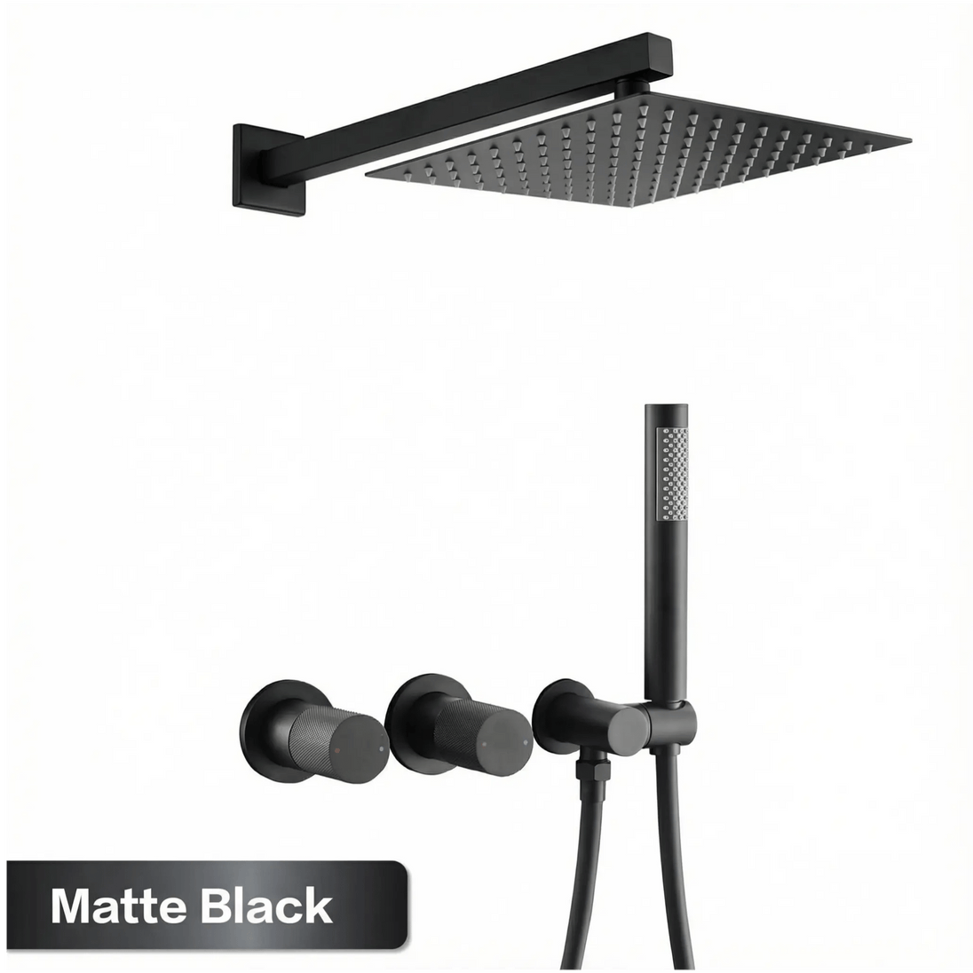 Gun Grey Wall Mounted Shower System – Brass 2 - Function Bath Mixer - 2 ways wall mounted shower kitBathroomLux