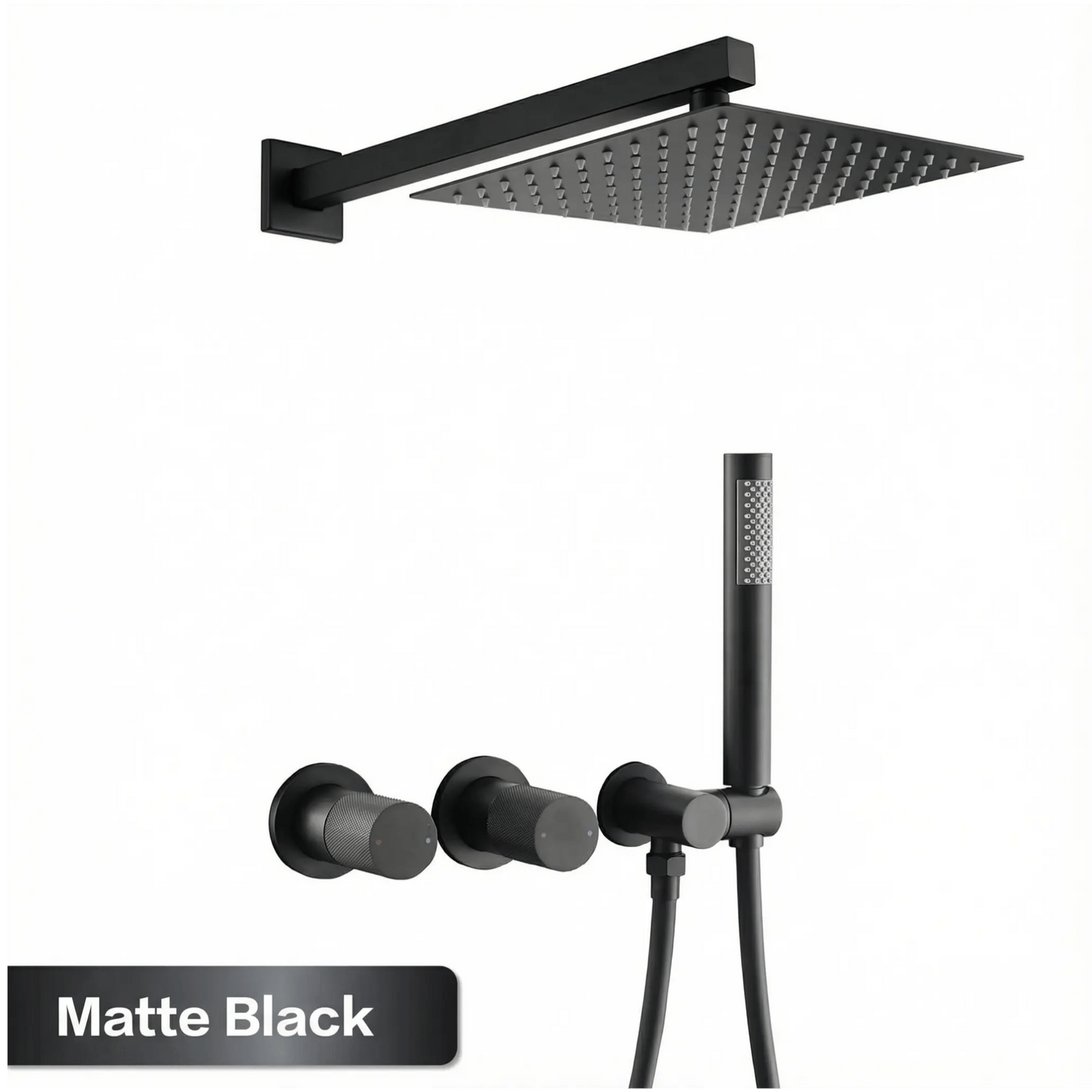 Gun Grey Wall Mounted Shower System – Brass 2 - Function Bath Mixer - 2 ways wall mounted shower kitBathroomLux