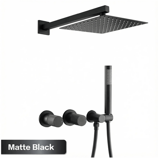 Gun Grey Wall Mounted Shower System – Brass 2 - Function Bath Mixer - 2 ways wall mounted shower kitBathroomLux