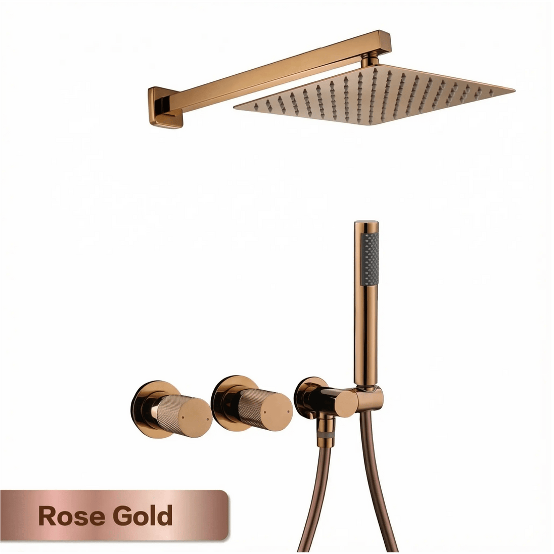 Gun Grey Wall Mounted Shower System – Brass 2 - Function Bath Mixer - 2 ways wall mounted shower kitBathroomLux