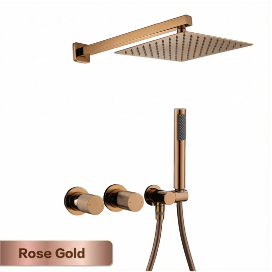 Gun Grey Wall Mounted Shower System – Brass 2 - Function Bath Mixer - 2 ways wall mounted shower kitBathroomLux