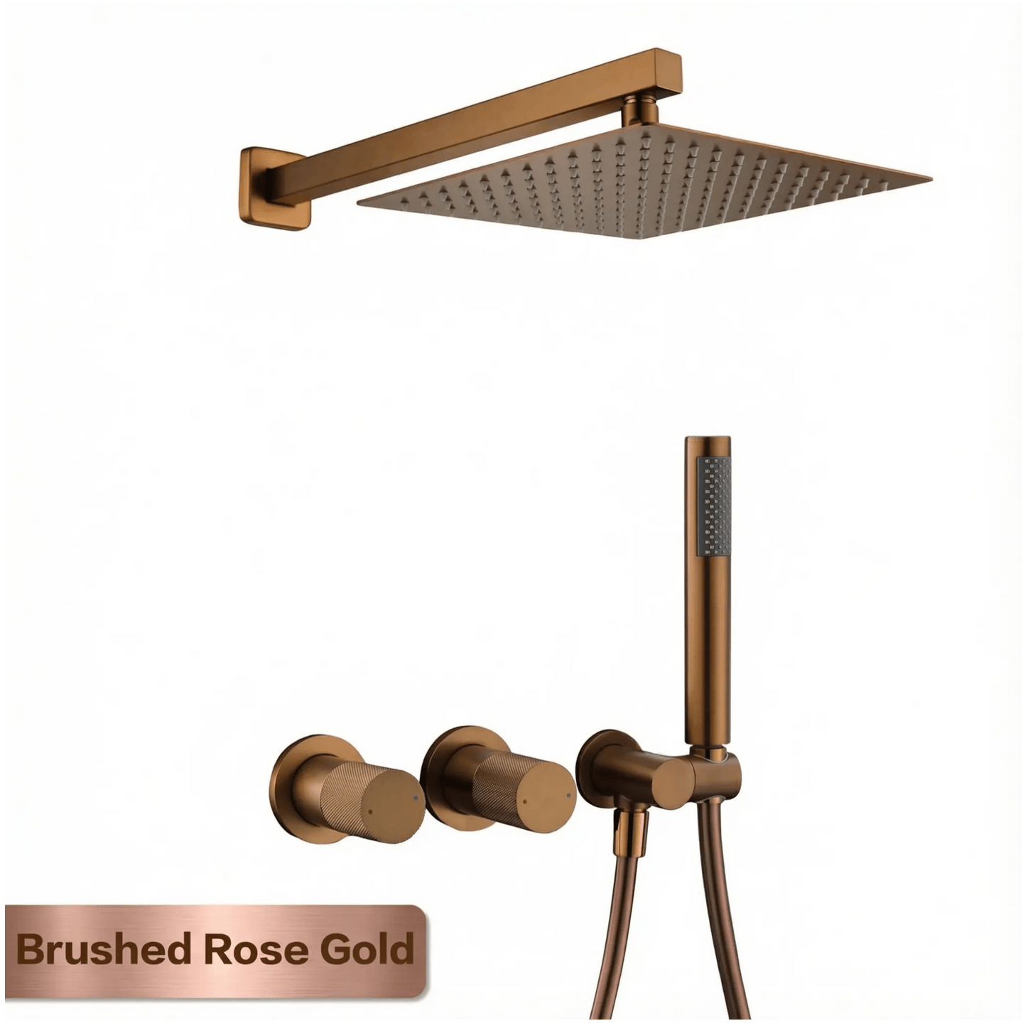 Gun Grey Wall Mounted Shower System – Brass 2 - Function Bath Mixer - 2 ways wall mounted shower kitBathroomLux