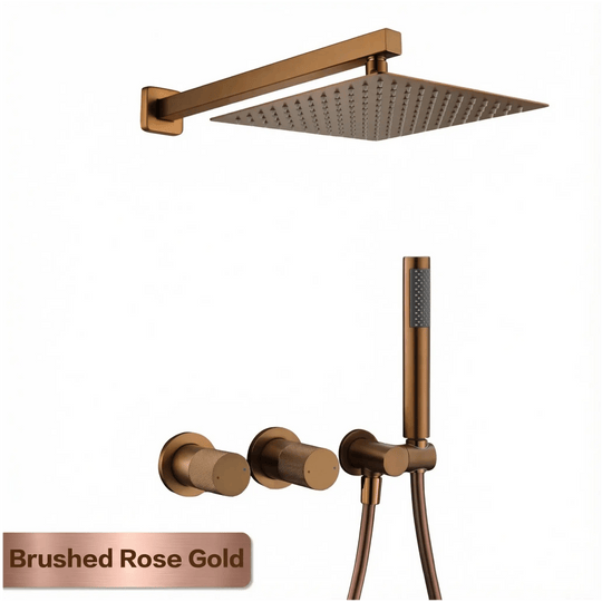 Gun Grey Wall Mounted Shower System – Brass 2 - Function Bath Mixer - 2 ways wall mounted shower kitBathroomLux