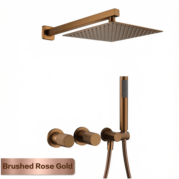 Gun Grey Wall Mounted Shower System – Brass 2 - Function Bath Mixer - 2 ways wall mounted shower kitBathroomLux