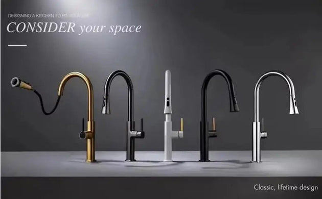 Gunmetal Kitchen Faucet with Pull - Down Sprayer, Single Handle - 3 Ways Kitchen Pull OutBathroomLux