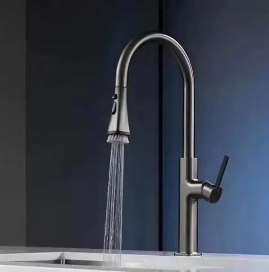Gunmetal Kitchen Faucet with Pull - Down Sprayer, Single Handle - 3 Ways Kitchen Pull OutBathroomLux