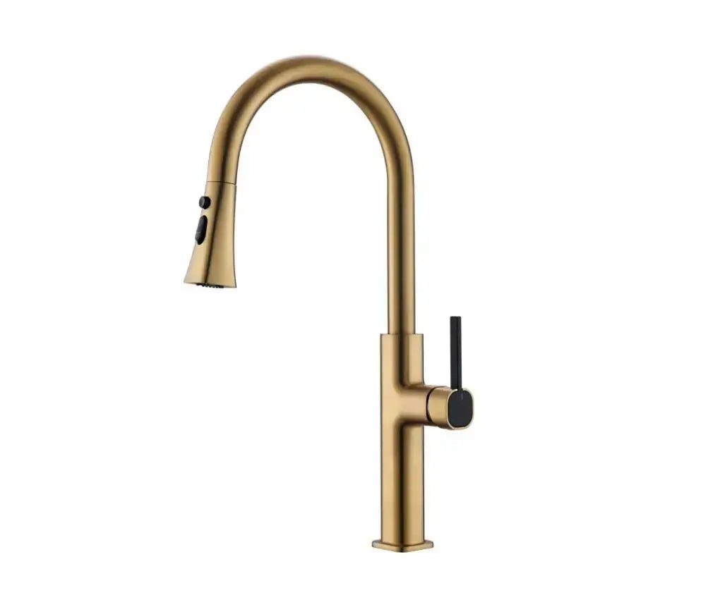 Gunmetal Kitchen Faucet with Pull - Down Sprayer, Single Handle - 3 Ways Kitchen Pull OutBathroomLux