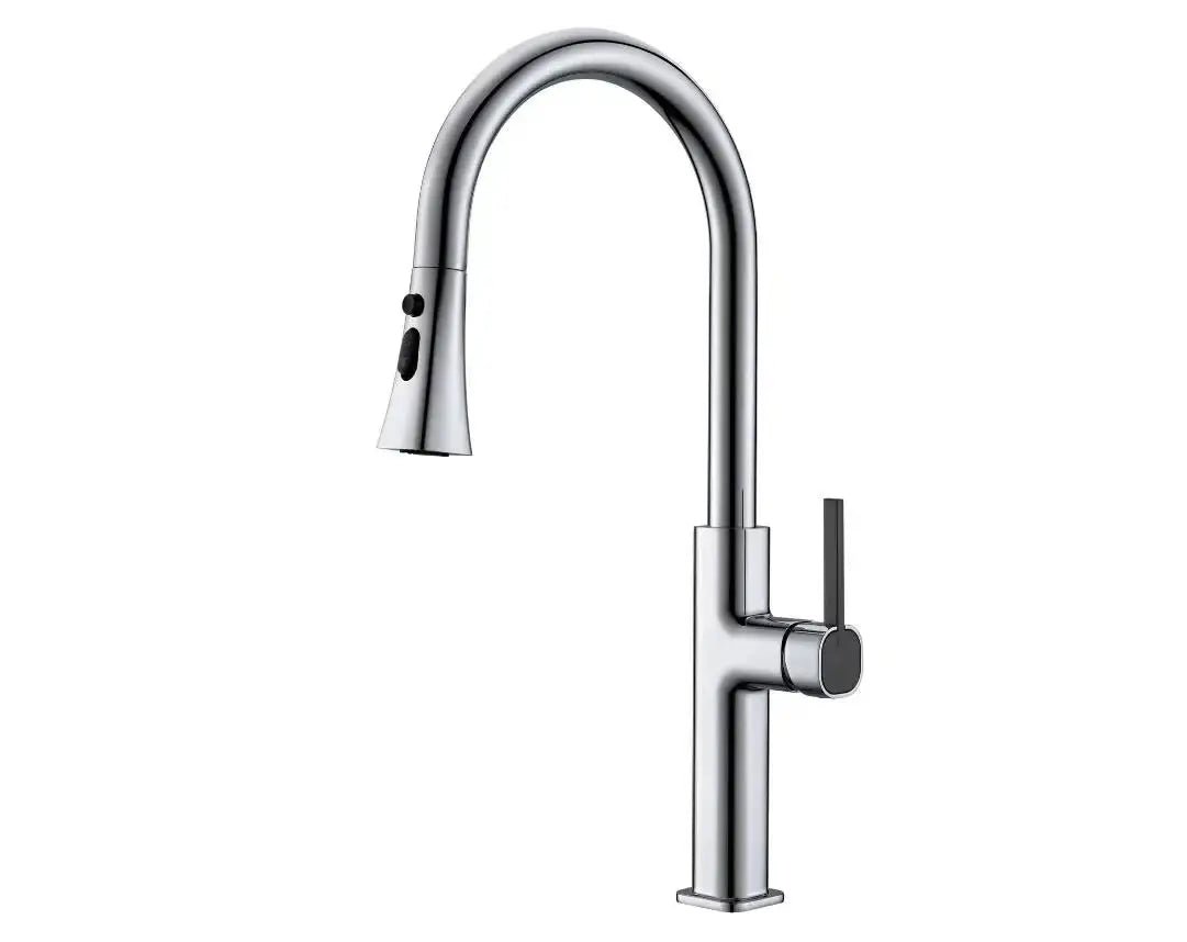 Gunmetal Kitchen Faucet with Pull - Down Sprayer, Single Handle - 3 Ways Kitchen Pull OutBathroomLux