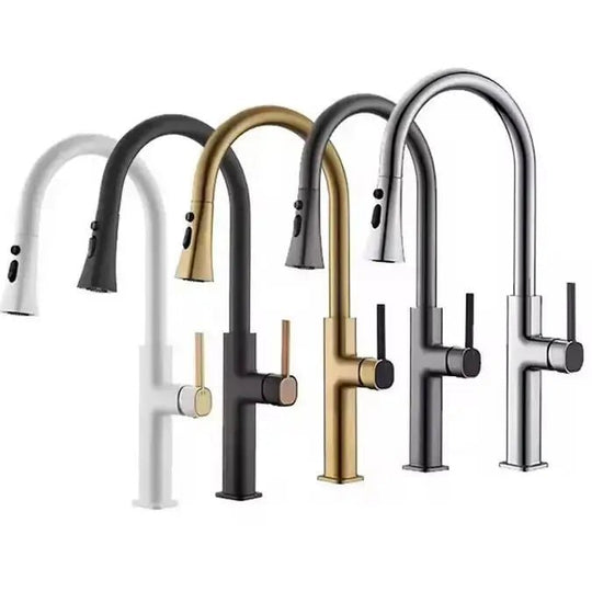 Gunmetal Kitchen Faucet with Pull - Down Sprayer, Single Handle - 3 Ways Kitchen Pull OutBathroomLux