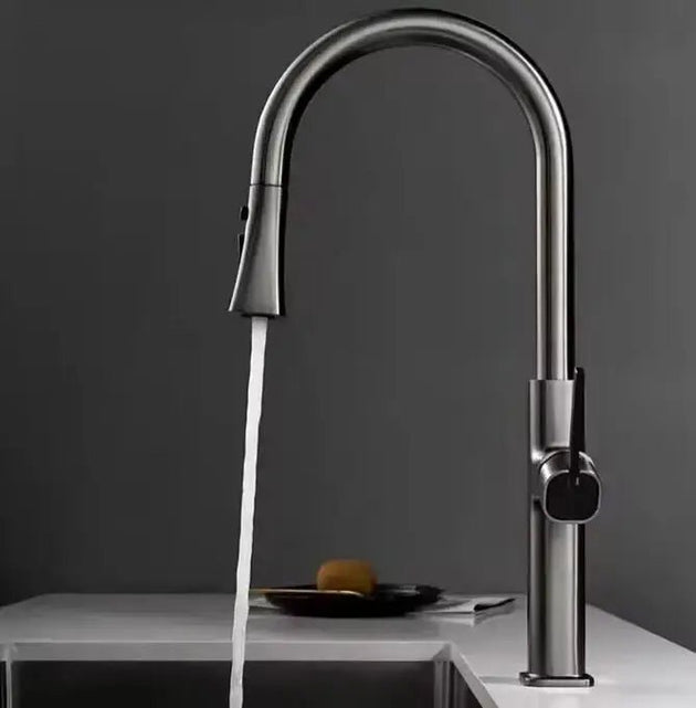 Gunmetal Kitchen Faucet with Pull - Down Sprayer, Single Handle - 3 Ways Kitchen Pull OutBathroomLux
