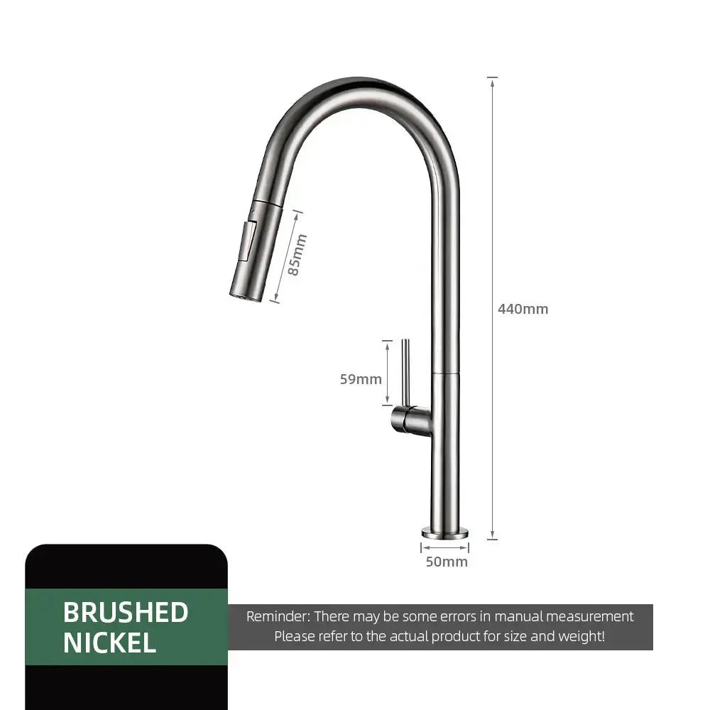 Gunmetal Pull - Out Spout Kitchen Faucet – 360° Rotating Single - Handle - Kitchen Faucet Pull - OutBathroomLux