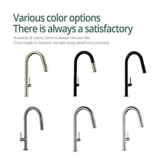 Gunmetal Pull - Out Spout Kitchen Faucet – 360° Rotating Single - Handle - Kitchen Faucet Pull - OutBathroomLux