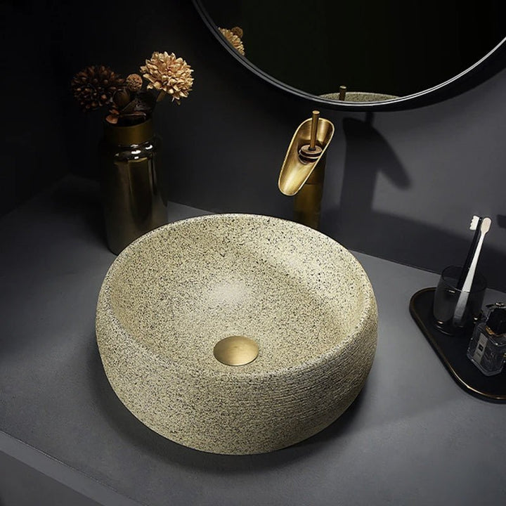 Hand Panted Hotel Granite Art Basin - Bathroom sinkBathroomLux