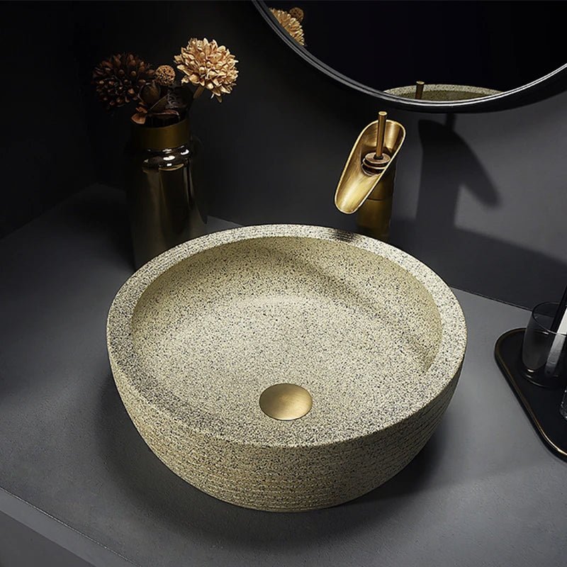 Hand Panted Hotel Granite Art Basin - Bathroom sinkBathroomLux