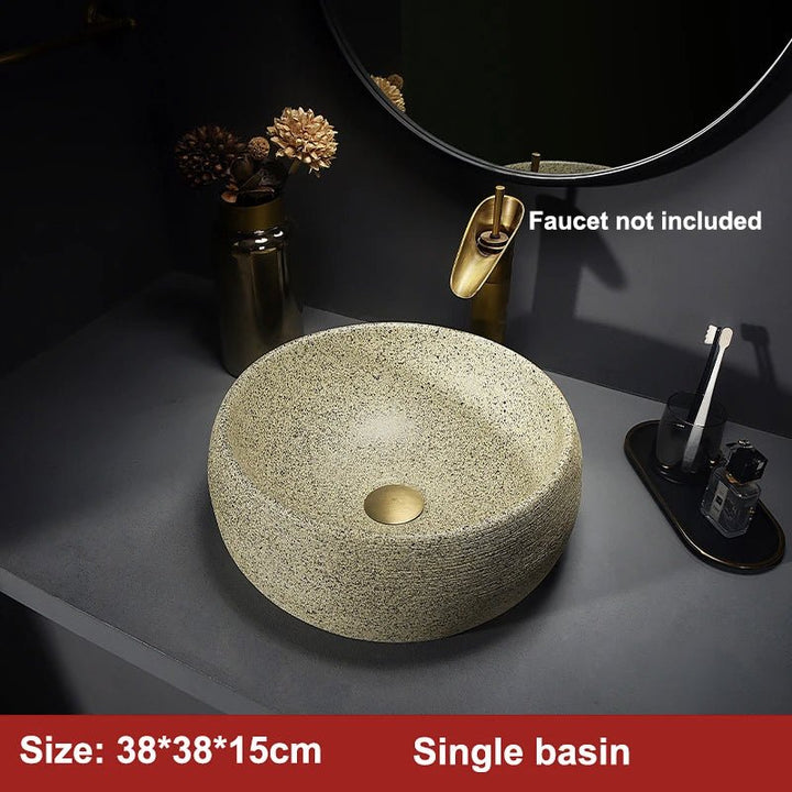 Hand Panted Hotel Granite Art Basin - Bathroom sinkBathroomLux