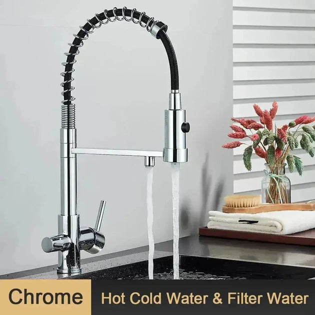 Harmony Pull Down 3 - Way Filter Kitchen Faucet - kitchenBathroomLux