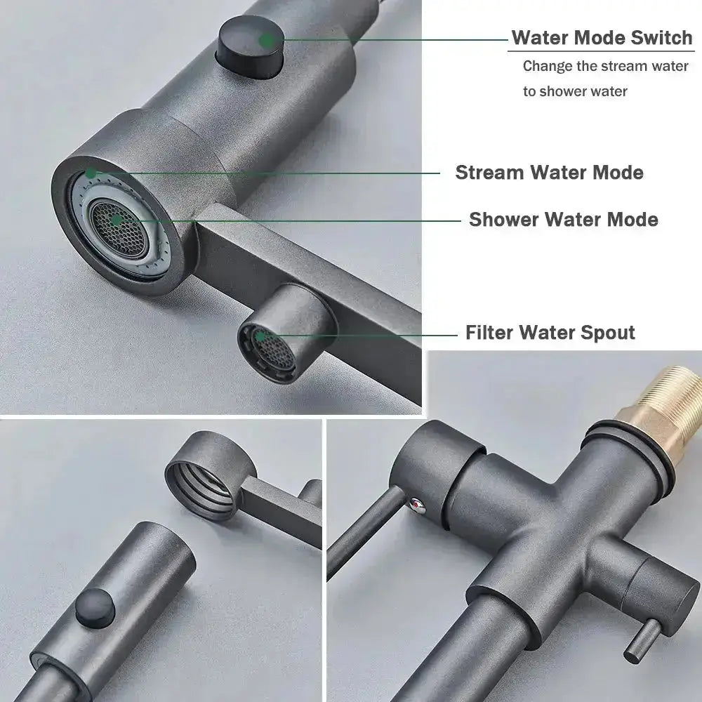 Harmony Pull-Down Kitchen Faucet 3-Way Filter WaterMark - BathroomLux