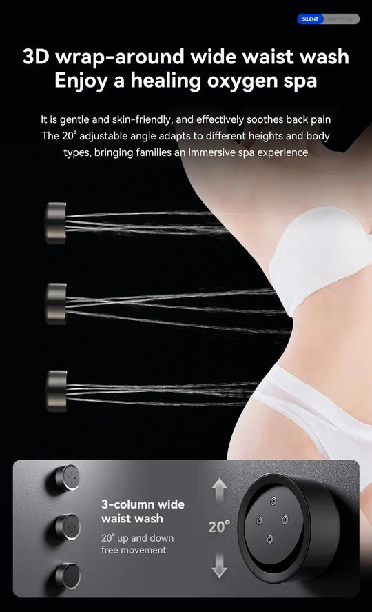 High - End Concealed Thermostatic Shower Set – 4 - Function Brass Wall - Mounted System - digital showerBathroomLux