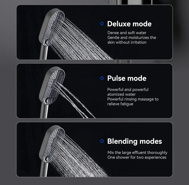 High - End Concealed Thermostatic Shower Set – 4 - Function Brass Wall - Mounted System - digital showerBathroomLux