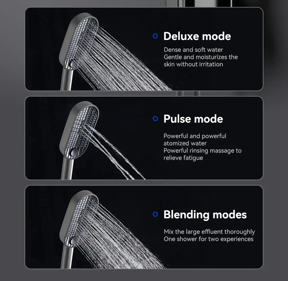 High - End Concealed Thermostatic Shower Set – 4 - Function Brass Wall - Mounted System - digital showerBathroomLux