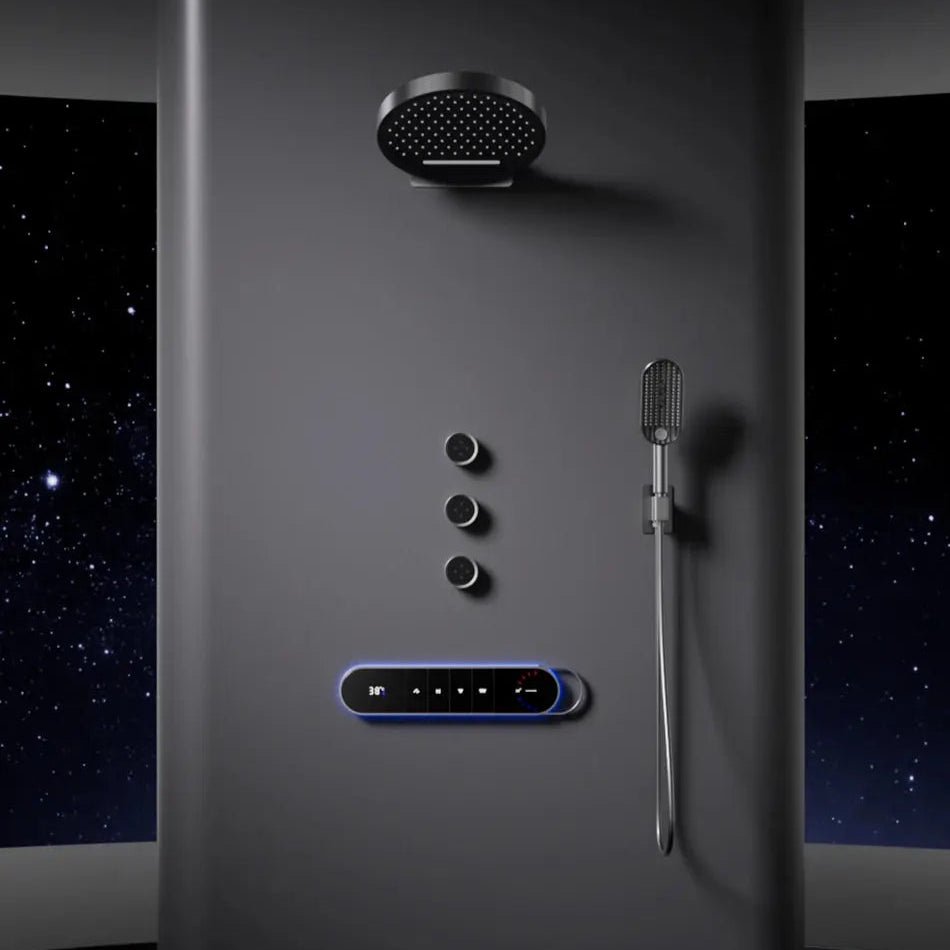 High - End Concealed Thermostatic Shower Set – 4 - Function Brass Wall - Mounted System - digital showerBathroomLux