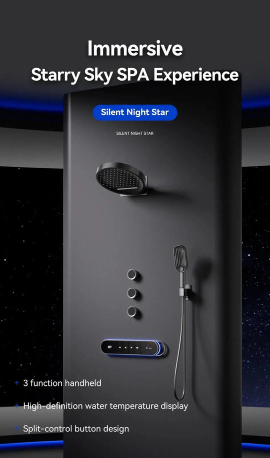 High - End Concealed Thermostatic Shower Set – 4 - Function Brass Wall - Mounted System - digital showerBathroomLux