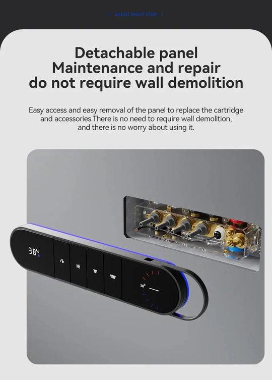 High - End Concealed Thermostatic Shower Set – 4 - Function Brass Wall - Mounted System - digital showerBathroomLux