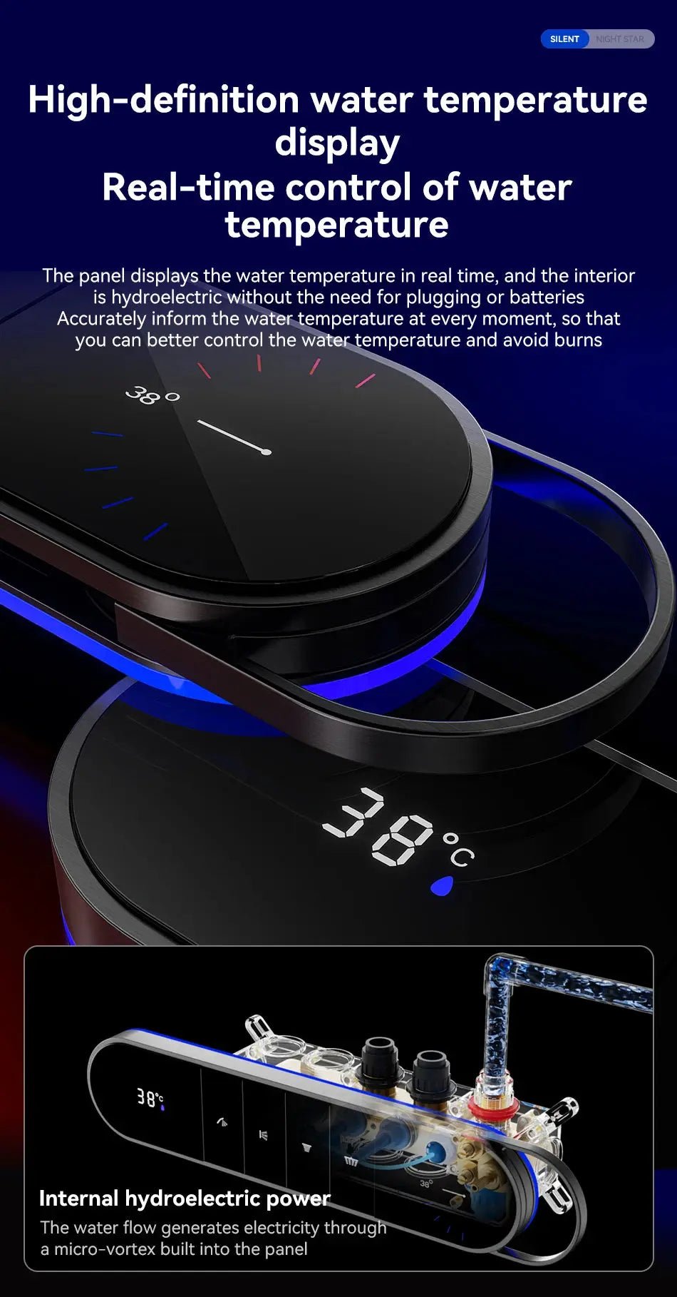 High - End Concealed Thermostatic Shower Set – 4 - Function Brass Wall - Mounted System - digital showerBathroomLux