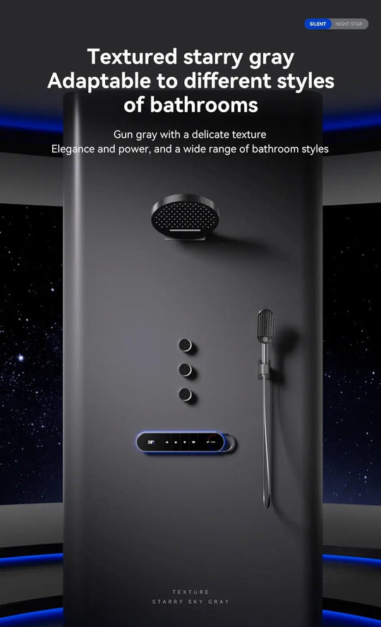 High - End Concealed Thermostatic Shower Set – 4 - Function Brass Wall - Mounted System - digital showerBathroomLux