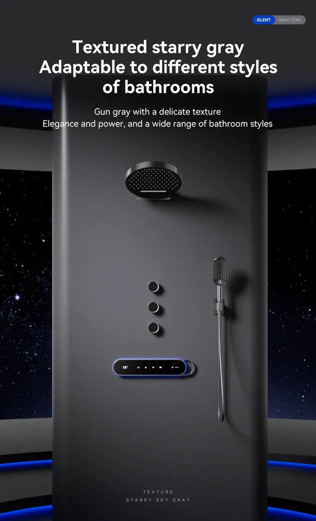 High - End Concealed Thermostatic Shower Set – 4 - Function Brass Wall - Mounted System - digital showerBathroomLux