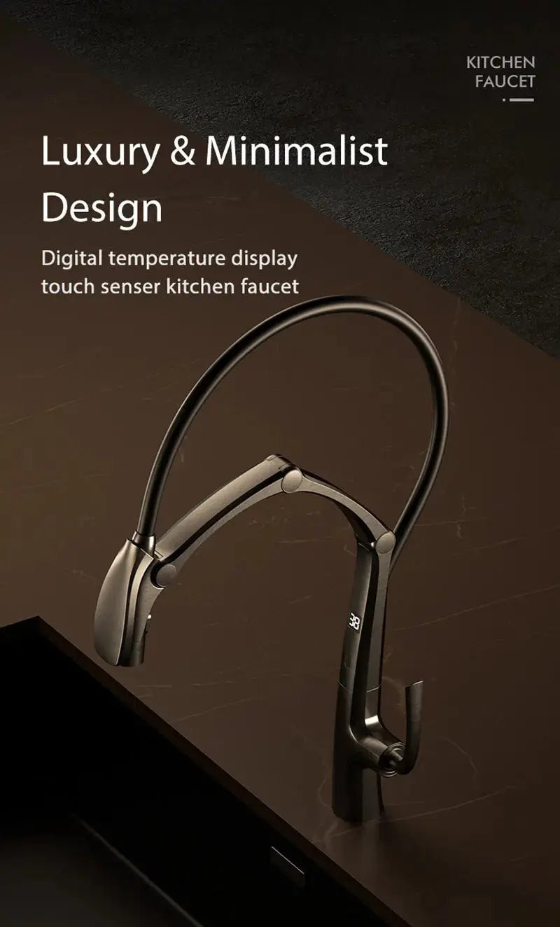 High - Quality Smart Touch Kitchen Faucet – Motion Sensor Pull - Down Sink Mixer Tap - Kitchen Sink FaucetsBathroomLux