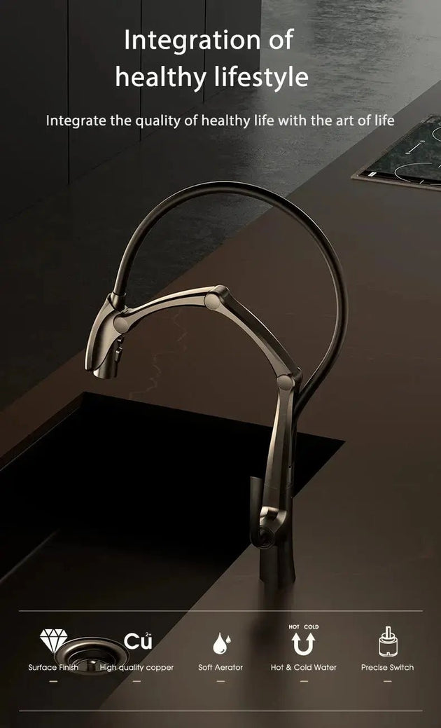 High - Quality Smart Touch Kitchen Faucet – Motion Sensor Pull - Down Sink Mixer Tap - Kitchen Sink FaucetsBathroomLux