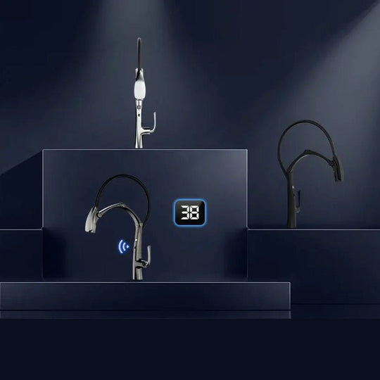 High - Quality Smart Touch Kitchen Faucet – Motion Sensor Pull - Down Sink Mixer Tap - Kitchen Sink FaucetsBathroomLux