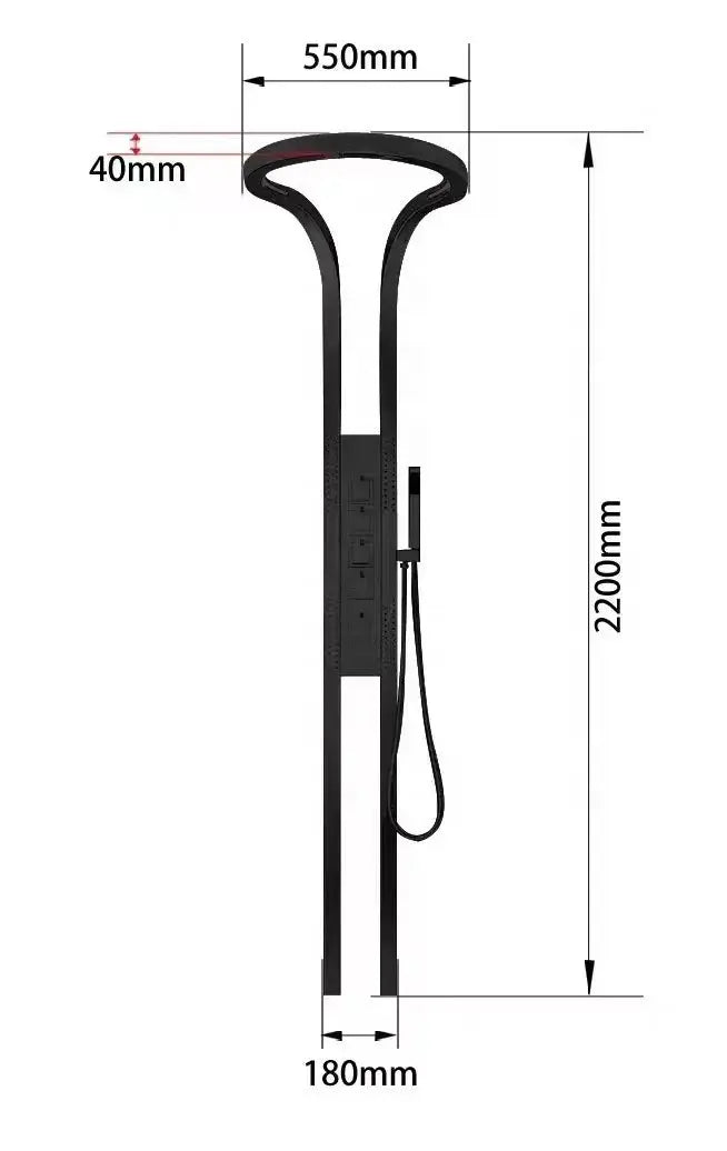 Innovative AquaTech Elite 80" Multifunction Circular Rainfall Shower Panel - BathroomLux