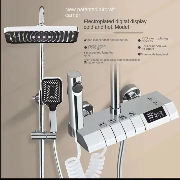 Intelligence Gun Grey System Intelligent Bathroom Digital Display Shower Faucet Set - BathroomLux