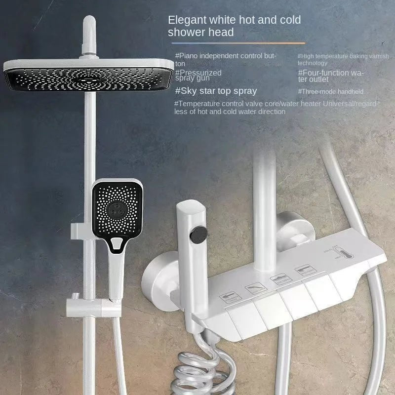 Intelligence Gun Grey System Intelligent Bathroom Digital Display Shower Faucet Set - BathroomLux