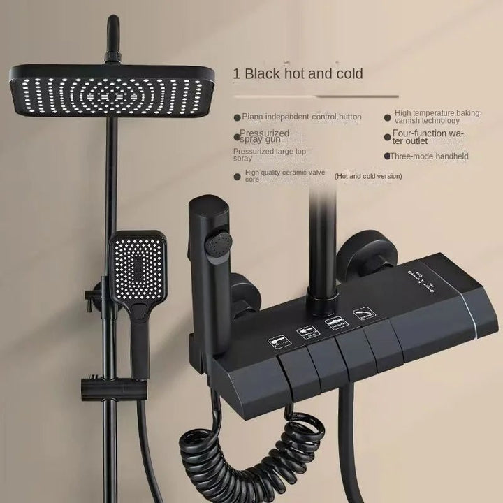 Intelligence Gun Grey System Intelligent Bathroom Digital Display Shower Faucet Set - BathroomLux