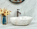 Irregular Edge White Stone Bathroom Sink Bowl – Modern Countertop Basin - Irregular EdgeBathroomLux