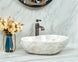 Irregular Edge White Stone Bathroom Sink Bowl – Modern Countertop Basin - Irregular EdgeBathroomLux