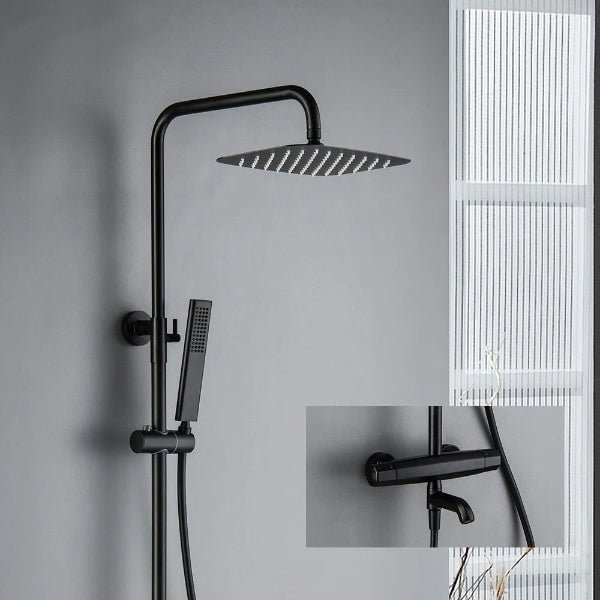 Jetblack Thermostatic Shower Faucet - 5 years Warranty - BathroomLux