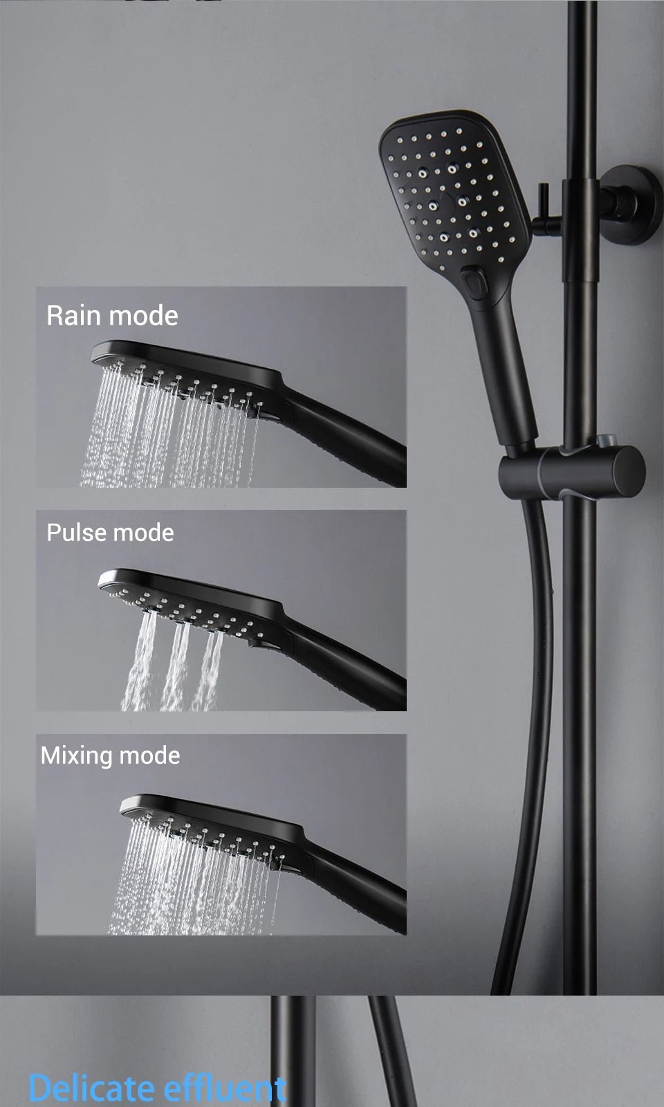 Jetblack Thermostatic Shower Faucet - 5 years Warranty - BathroomLux