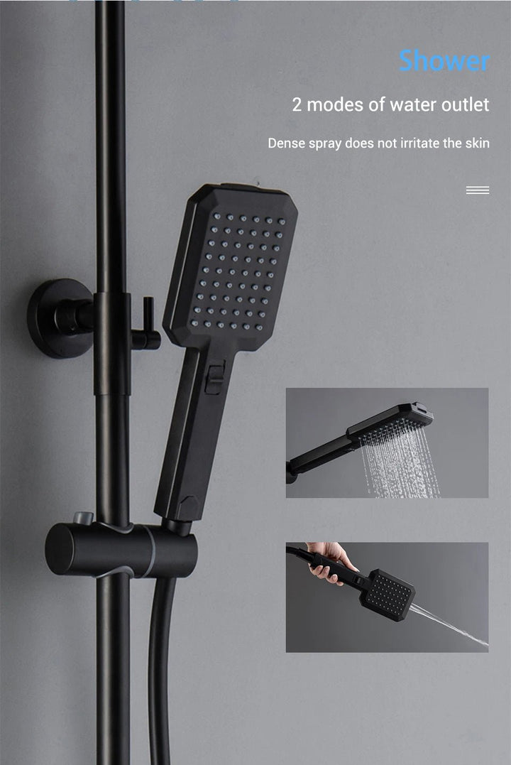 Jetblack Thermostatic Shower Faucet - 5 years Warranty - BathroomLux