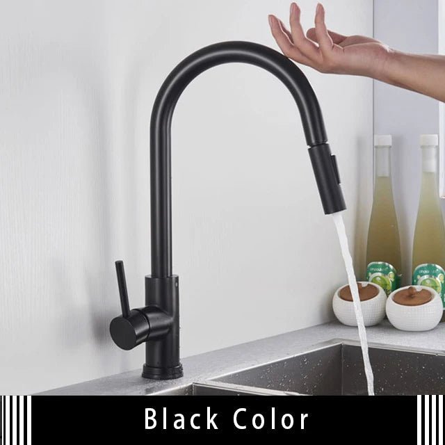 Kitchen Faucet Smart Touch Induction In Black - 2 Years Warranty - Bathroom FaucetBathroomLux