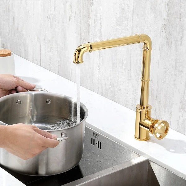 Kitchen Faucets Retro Style Brass Hot and Cold Water Mixer Tap - Kitchen faucetBathroomLux