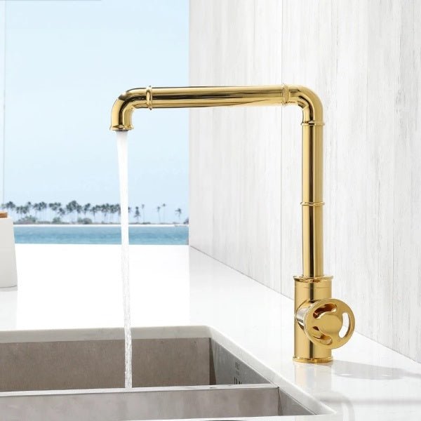 Kitchen Faucets Retro Style Brass Hot and Cold Water Mixer Tap - Kitchen faucetBathroomLux