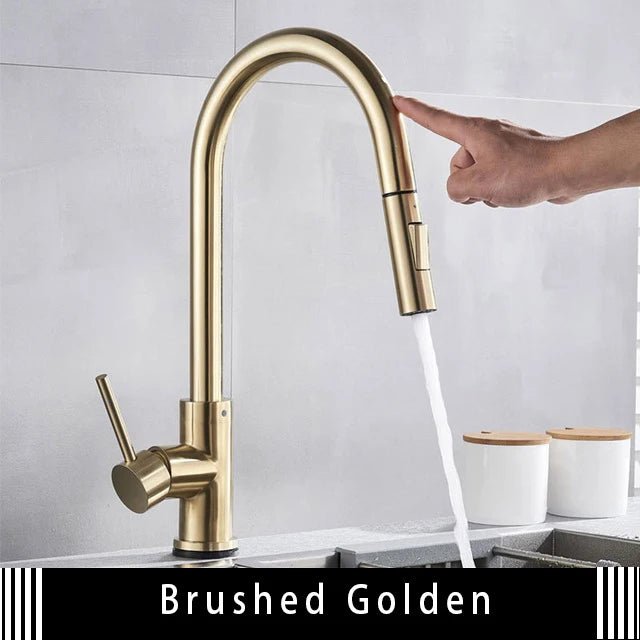 Kitchen Faucets Smart Touch Induction in Gold - 2 Years Warranty - Bathroom FaucetBathroomLux