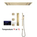 Large LED Music Ceiling Rainfall Shower Set – Thermostatic Brass - Ceiling Rainfall Shower SetBathroomLux