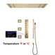 Large LED Music Ceiling Rainfall Shower Set – Thermostatic Brass - Ceiling Rainfall Shower SetBathroomLux