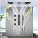 Large LED Music Ceiling Rainfall Shower Set – Thermostatic Brass - Ceiling Rainfall Shower SetBathroomLux